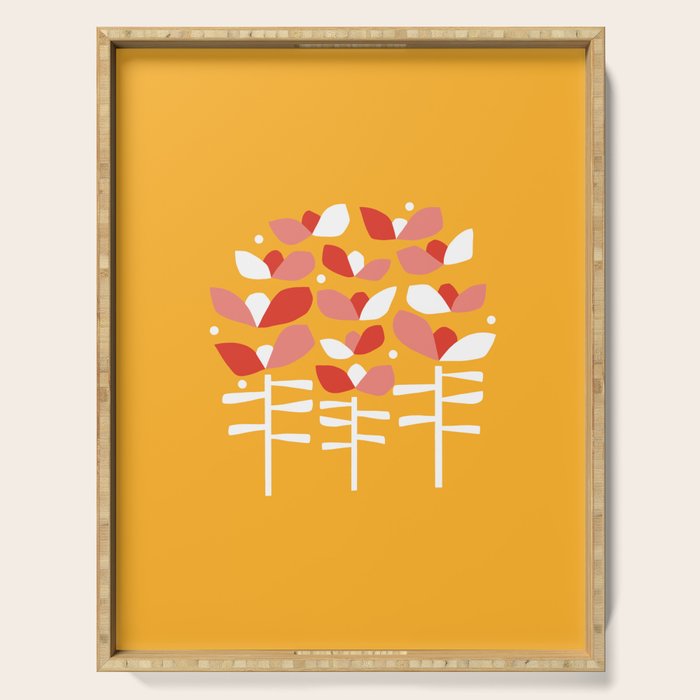 Florals Looking Up - Yellow Serving Tray Gallery Image 1