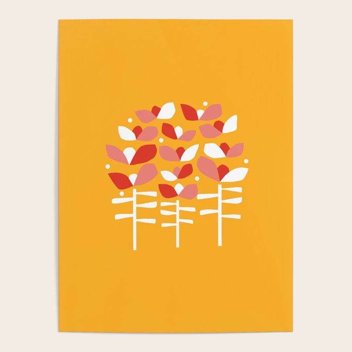 Florals Looking Up - Yellow Poster Gallery Image 1