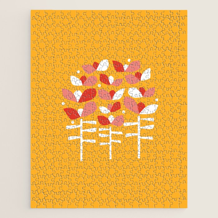 Florals Looking Up - Yellow Jigsaw Puzzle Gallery Image 1