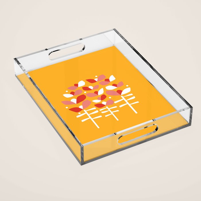 Florals Looking Up - Yellow Acrylic Tray Gallery Image 1