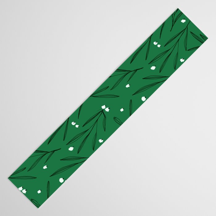 Green leaves pattern Table Runner Gallery Image 3