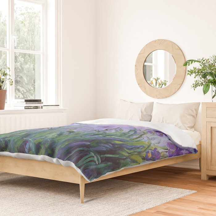 Claude Monet Lilac Irises Duvet Cover Gallery Image 2