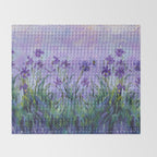 Claude Monet Lilac Irises Throw Blanket Gallery Image 2
