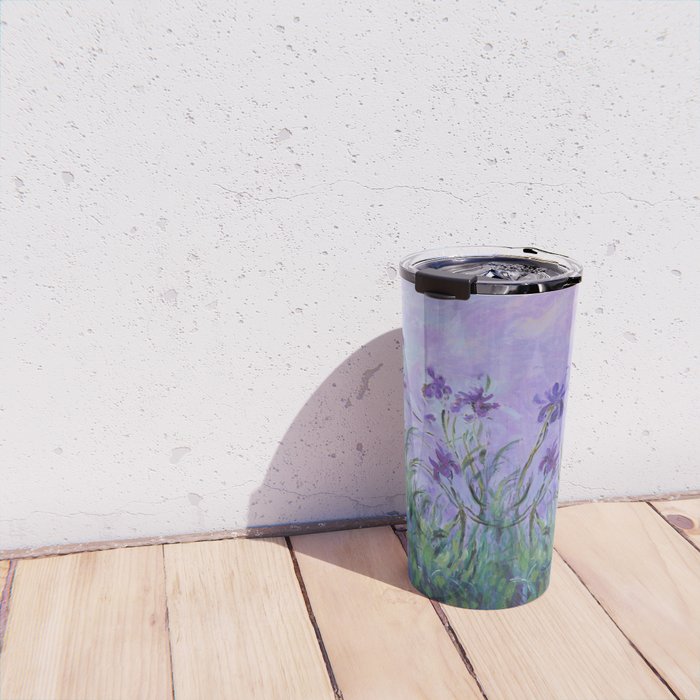 Claude Monet Lilac Irises Travel Mug Gallery Image 4