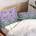 Claude Monet Lilac Irises Pillow Sham Gallery Image 2