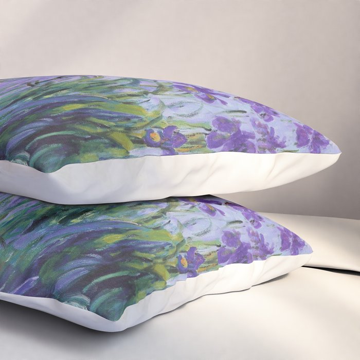 Claude Monet Lilac Irises Pillow Sham Gallery Image 3