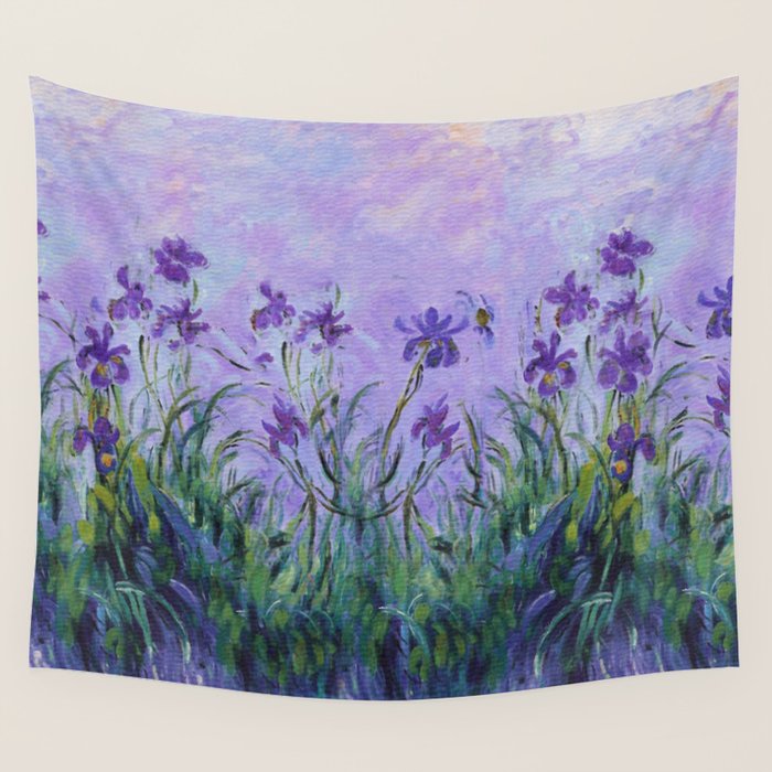 Claude Monet Lilac Irises Wall Tapestry Gallery Image 4
