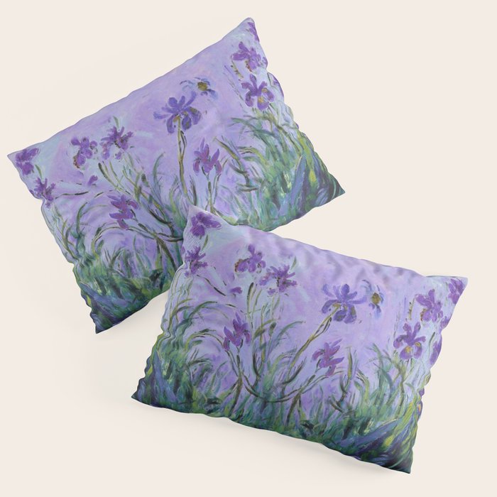 Claude Monet Lilac Irises Pillow Sham Gallery Image 1