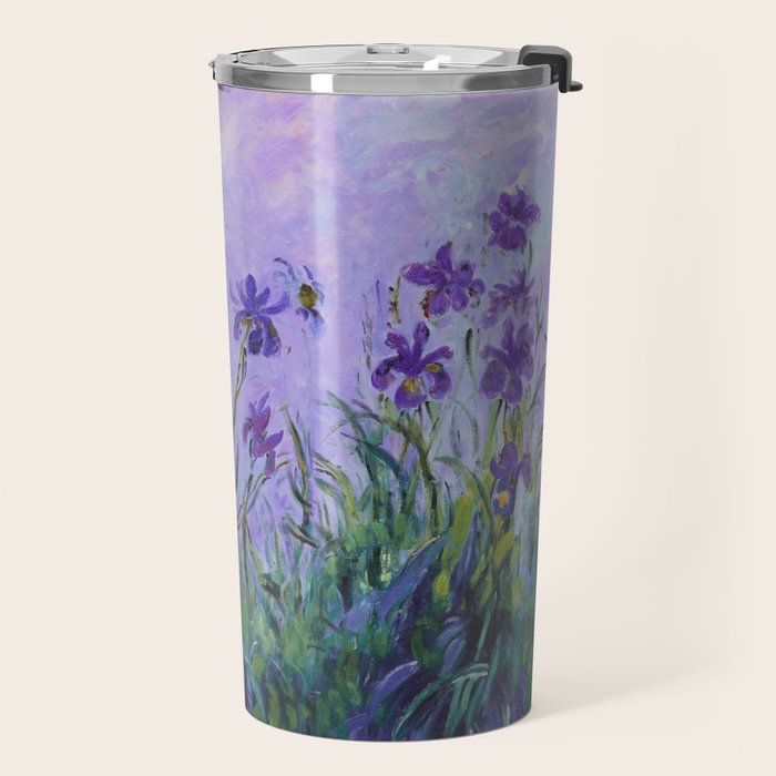 Claude Monet Lilac Irises Travel Mug Gallery Image 2