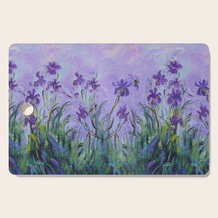 Claude Monet Lilac Irises Cutting Board Gallery Image 1