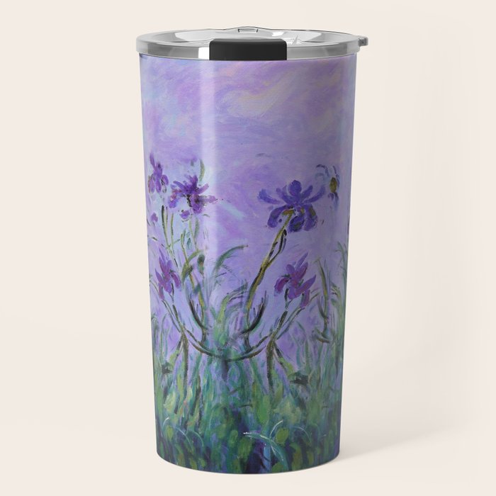 Claude Monet Lilac Irises Travel Mug
