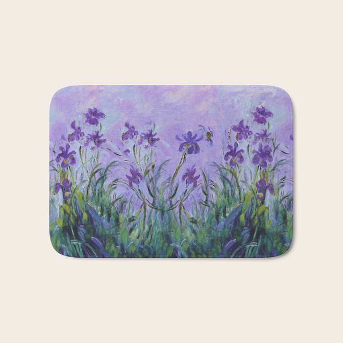 Claude Monet Lilac Irises Bath Mat Gallery Image 1