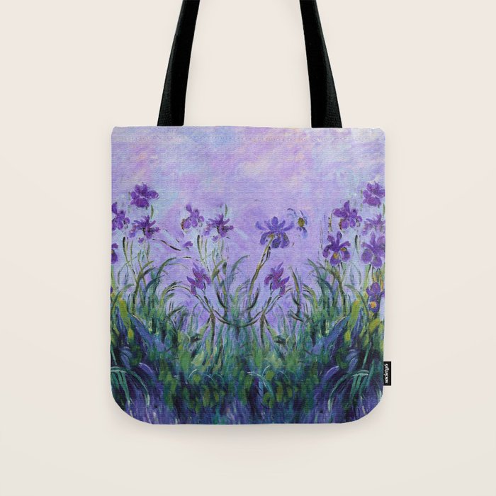 Claude Monet Lilac Irises Tote Bag Gallery Image 1