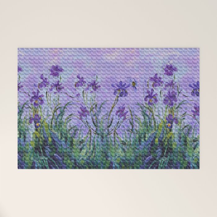 Claude Monet Lilac Irises Welcome Mat Gallery Image 1