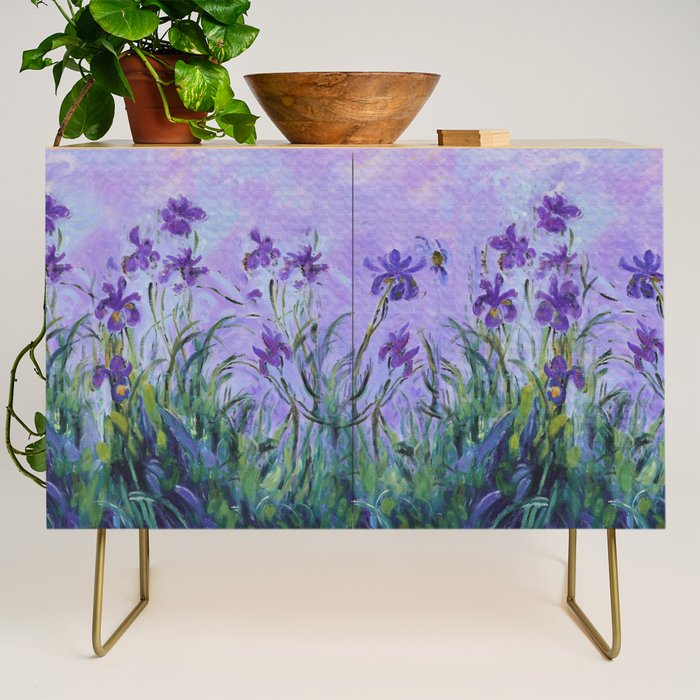 Claude Monet Lilac Irises Credenza Gallery Image 1