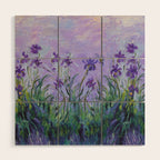 Claude Monet Lilac Irises Wood Wall Art Gallery Image 1