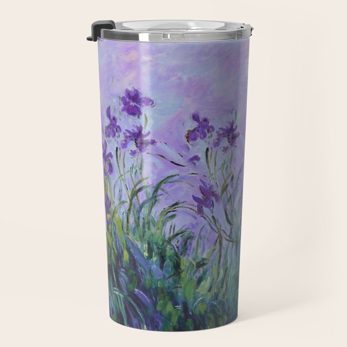 Claude Monet Lilac Irises Travel Mug Gallery Image 3