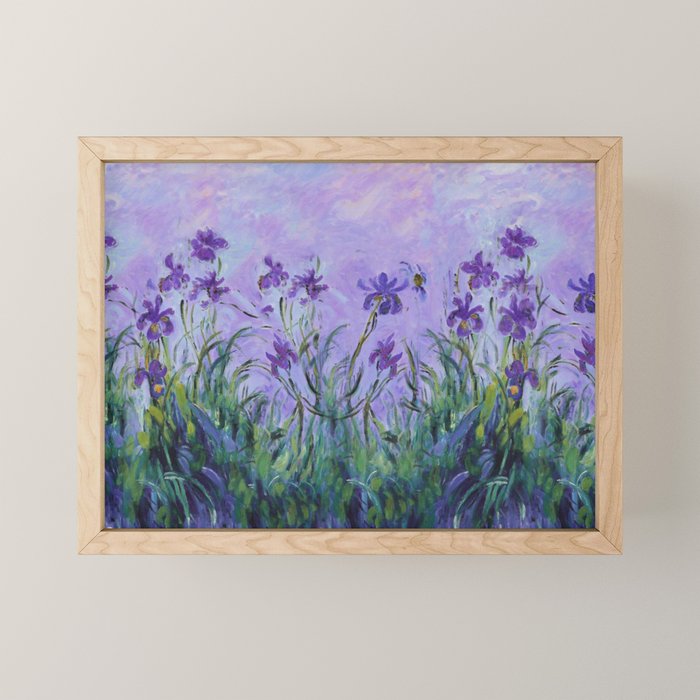 Claude Monet Lilac Irises Mini Art Print Gallery Image 1
