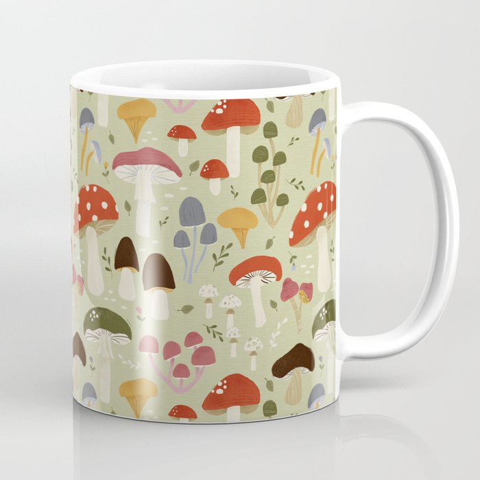 Whimsical Forest Mushrooms Pattern Coffee Mug Gallery Image 1
