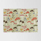 Whimsical Forest Mushrooms Pattern Rug Gallery Image 2