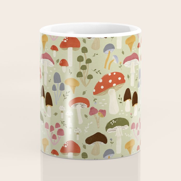 Whimsical Forest Mushrooms Pattern Coffee Mug Gallery Image 4