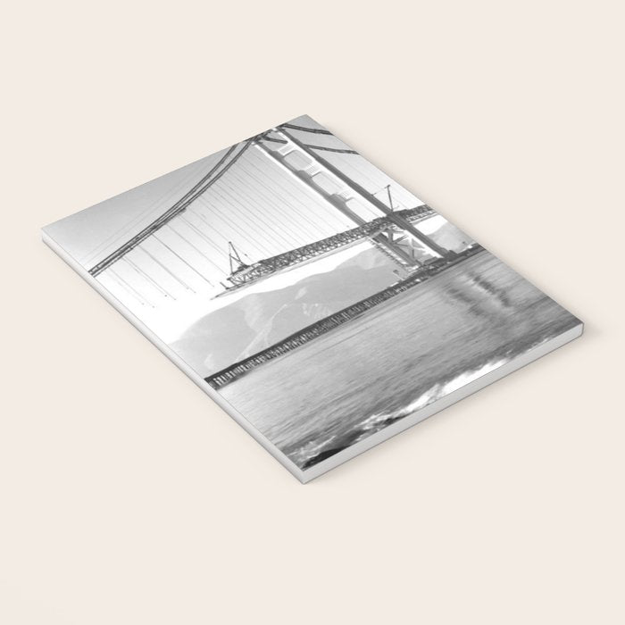 Construction of the Golden Gate Bridge, 1935, San Francisco Bay black and white photograph Notebook Gallery Image 3