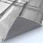 Construction of the Golden Gate Bridge, 1935, San Francisco Bay black and white photograph Rug Gallery Image 4