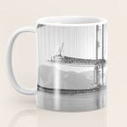Construction of the Golden Gate Bridge, 1935, San Francisco Bay black and white photograph Coffee Mug Gallery Image 3