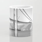Construction of the Golden Gate Bridge, 1935, San Francisco Bay black and white photograph Coffee Mug Gallery Image 4