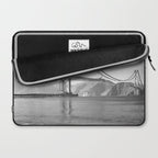 Construction of the Golden Gate Bridge, 1935, San Francisco Bay black and white photograph Laptop Sleeve Gallery Image 2