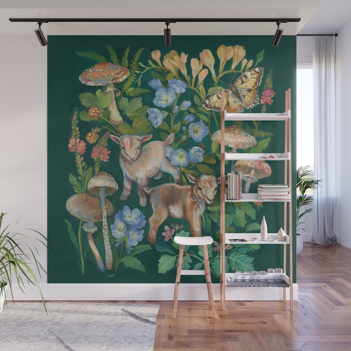 Baby Goat Garden Wall Mural Gallery Image 1
