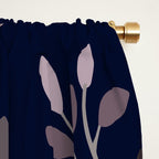 Modern, Boho, Floral Prints, Navy and Pink Window Curtain Gallery Image 2