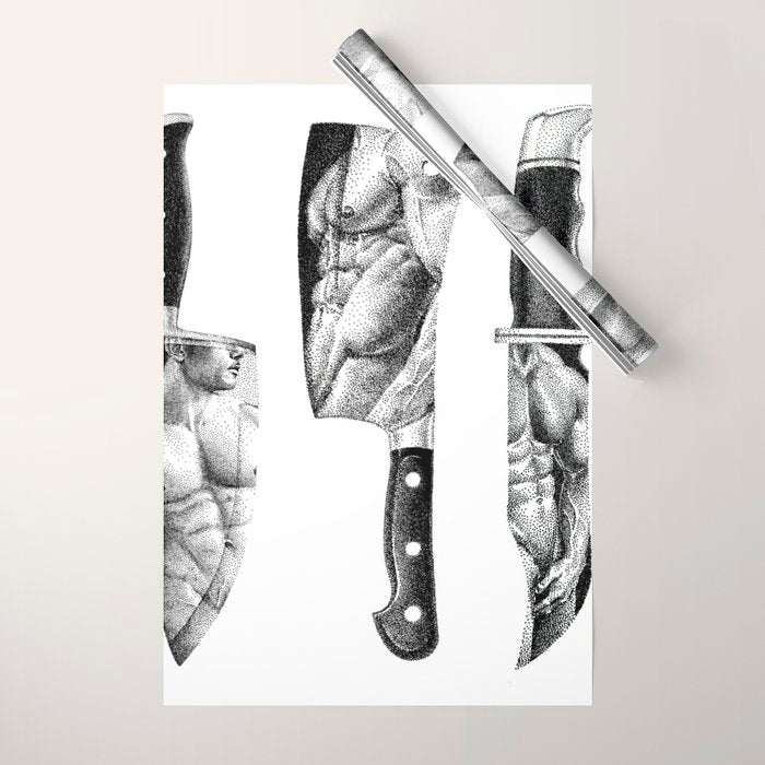 Knife Set - SpookyDOODs Wrapping Paper Gallery Image 1