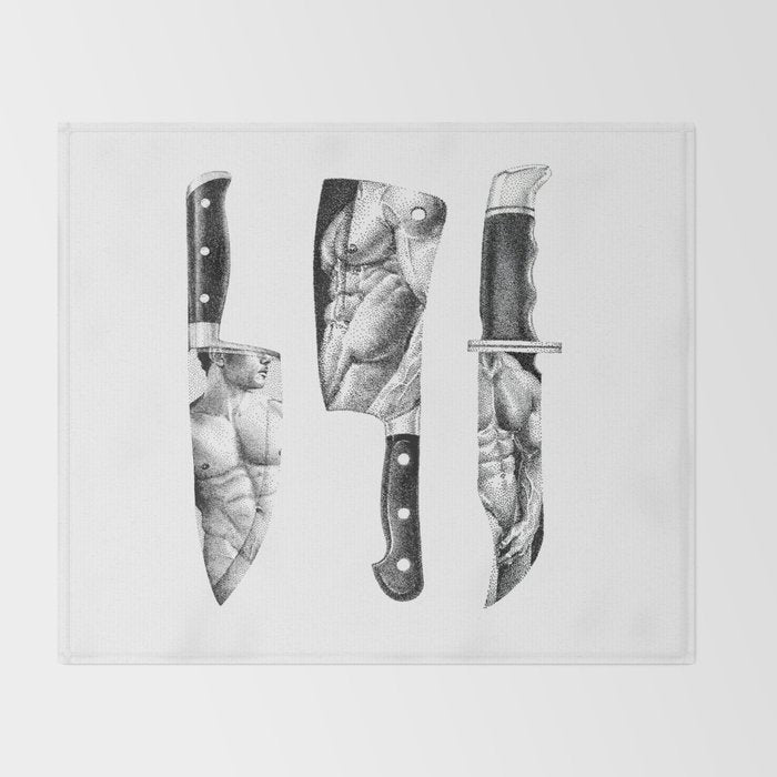 Knife Set - SpookyDOODs Throw Blanket Gallery Image 2