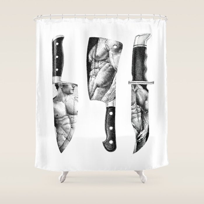 Knife Set - SpookyDOODs Shower Curtain Gallery Image 1