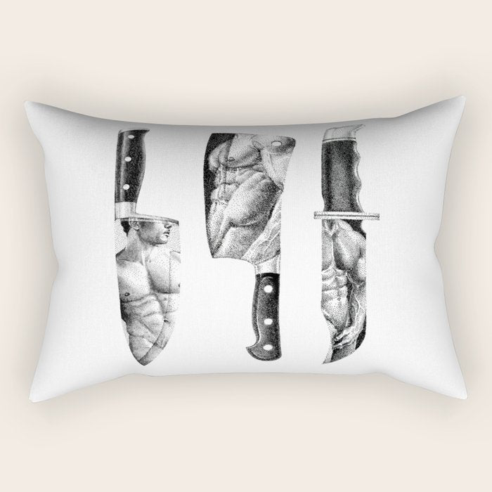 Knife Set - SpookyDOODs Rectangular Pillow Gallery Image 2