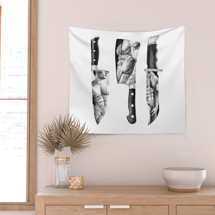 Knife Set - SpookyDOODs Wall Tapestry Gallery Image 2