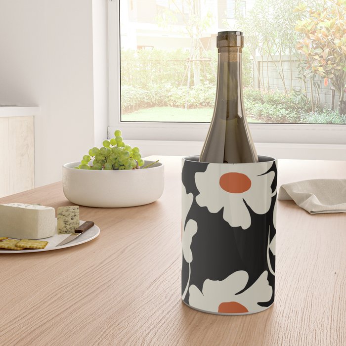 Black and white floral Wine Chiller Gallery Image 4