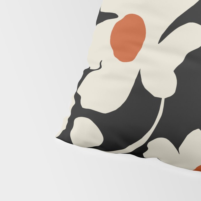 Black and white floral Pillow Sham Gallery Image 4