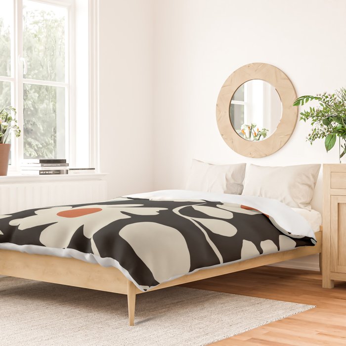 Black and white floral Duvet Cover Gallery Image 2