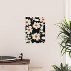 Black and white floral Poster Gallery Image 2