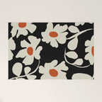 Black and white floral Welcome Mat Gallery Image 1