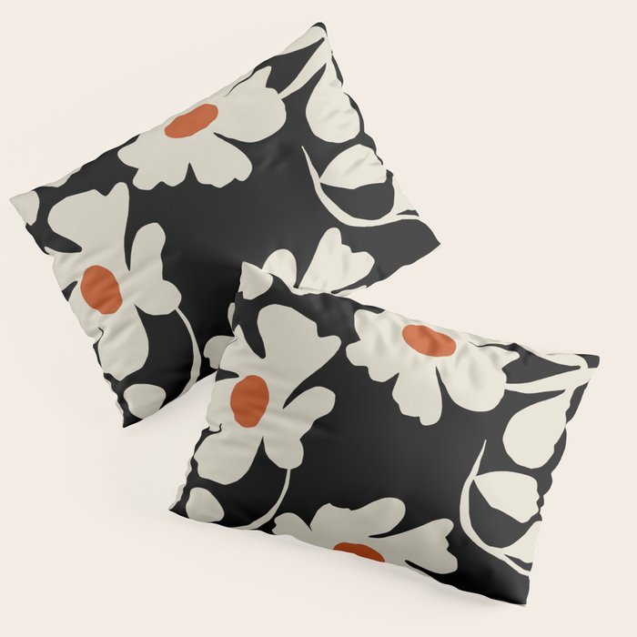Black and white floral Pillow Sham Gallery Image 3