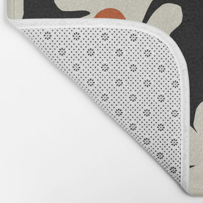 Black and white floral Bath Mat Gallery Image 2