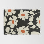Black and white floral Rug Gallery Image 2