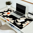 Black and white floral Desk Mat Gallery Image 2