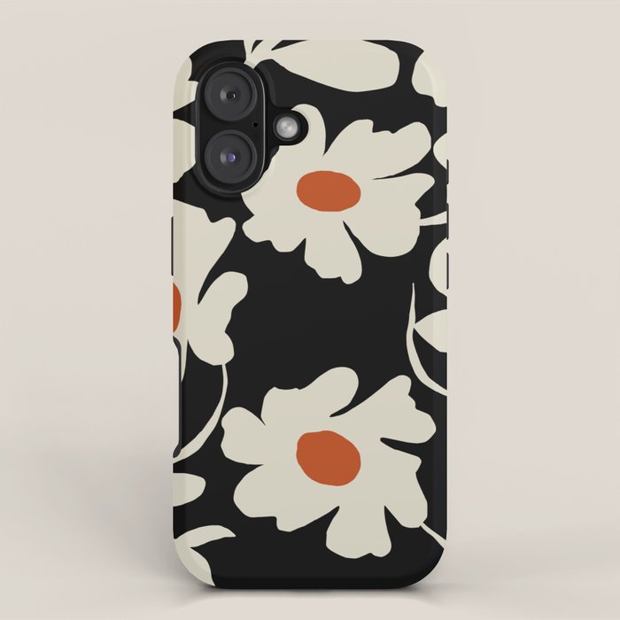 Black and white floral iPhone Case Gallery Image 1