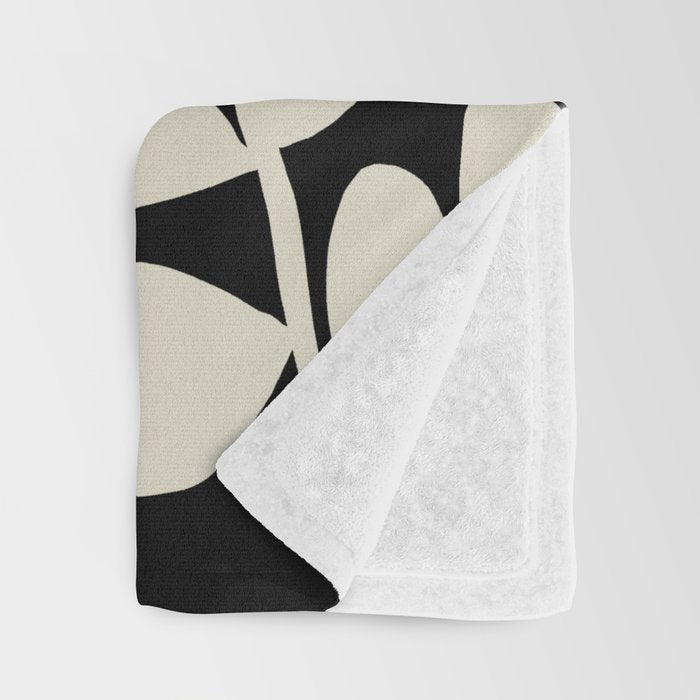 Black and white floral Throw Blanket Gallery Image 3