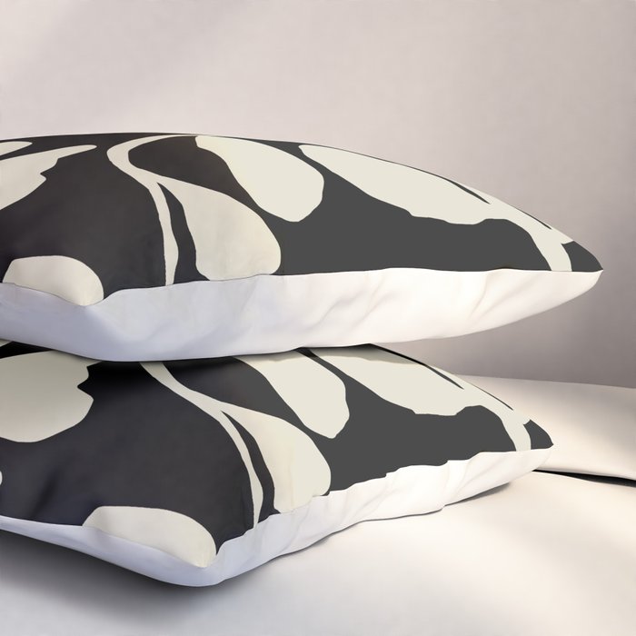 Black and white floral Pillow Sham Gallery Image 3
