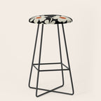 Black and white floral Stool Gallery Image 1
